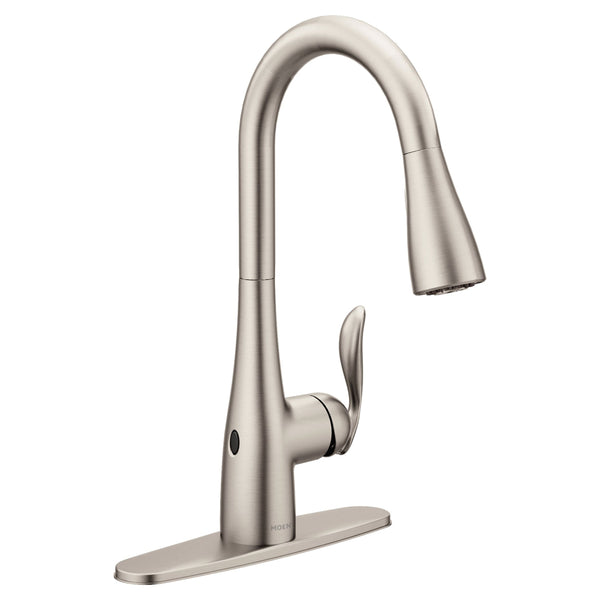 Arbor Single Handle Touchless Pull Down Spot-Resist Sprayer Kitchen Faucet with & Power Clean, Stainless Steel Q9634