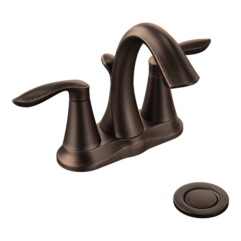 Eva Double Handle High Arc 4-in Centerset Bathroom Sink Faucet, WaterSense Certified, Oil Rubbed Bronze Q1319