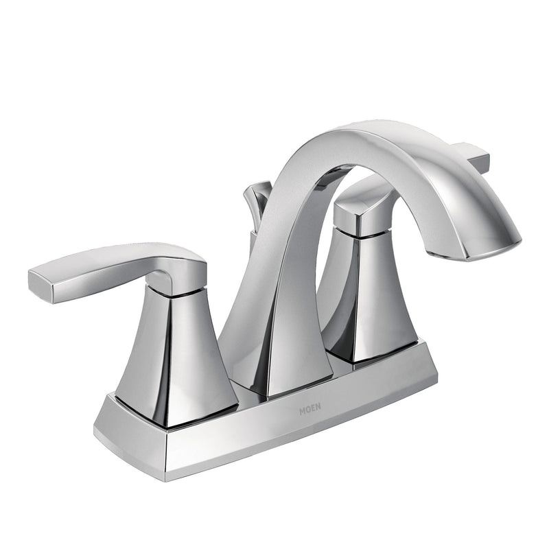 Voss Double Handle High Arc 4-in Centerset Bathroom Sink Faucet, Chrome C0323