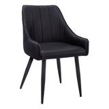 Tufted Leather Look Dining Chair Set, 2-pc