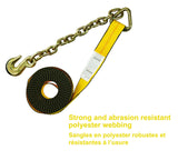 10,000-lb Commercial Ratchet Tie Down Strap, with 18-in Chain, 2-in x 27-ft