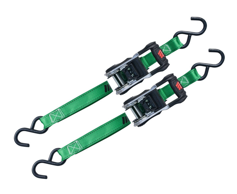 1,500-lb Ratchet Tie Down Straps, with Padded Handle, 1-in x 10-ft, 2-pk N3766