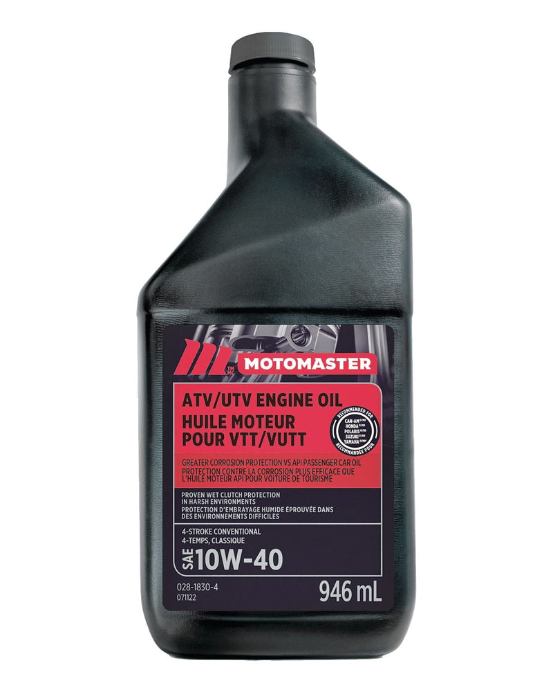 4-Stroke Premium ATV/UTV Engine Oil 10W40, 946-mL V4146