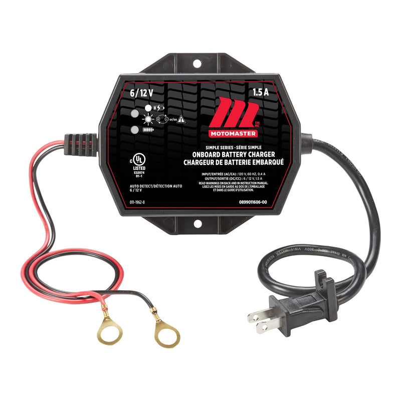 Simple Series Onboard Smart Battery Charger and Maintainer, Fully Automatic, 1.5-Amp, 6V/12V M9706
