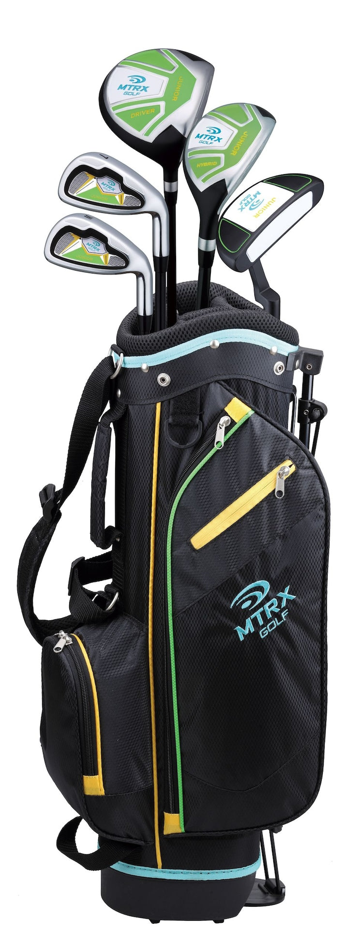 Junior Kids' Golf Club Set with Gold Stand Bag, Ages 5-8 V6236