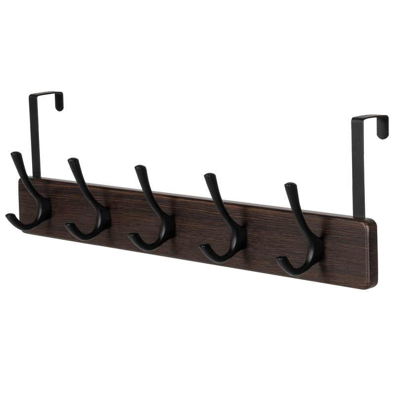 21.6" Traditional Wall 5 Hook Rack, Brown K2230
