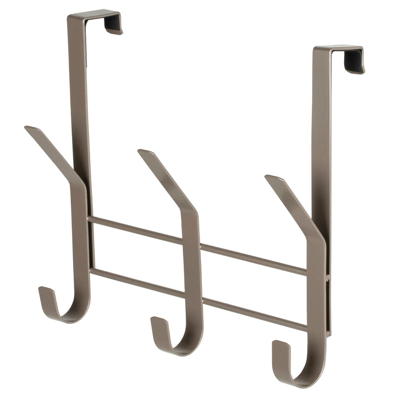 8.5" Over The Door Metal 3 Hook, Champagne F1255