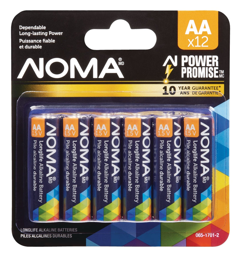 12-pk AA Alkaline Batteries, Long Lasting, All Purpose K7189