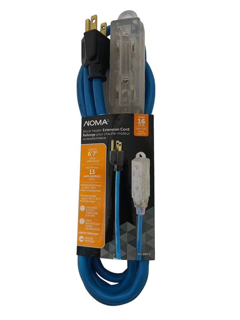 16/3 13 Amp All-Weather Block Heater Cord with Lighted End, Blue M1588