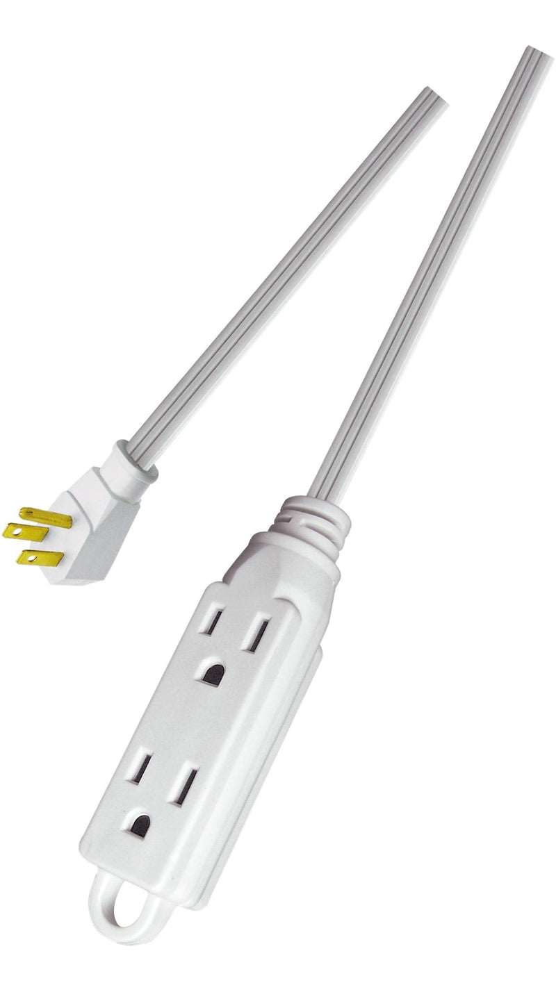 16/3 All-Purpose Extension Cord, Light-Duty, 3 Grounded Outlets, White N9838