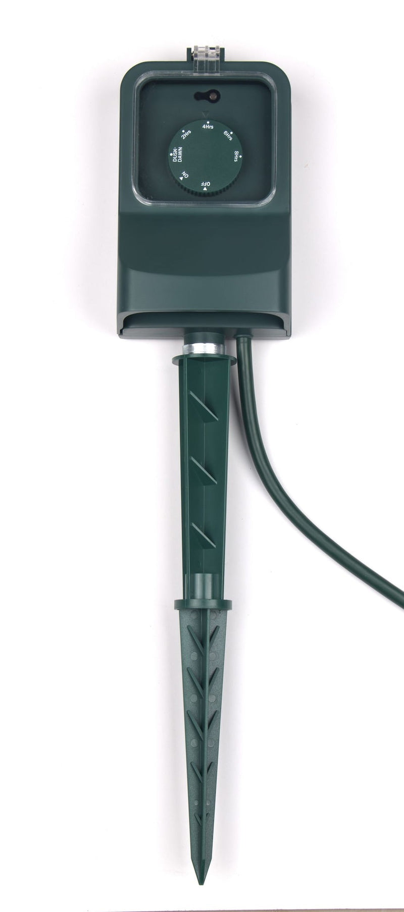 3-Outlet Outdoor Power Stake with 6-ft Cord and Timer, Green T5828