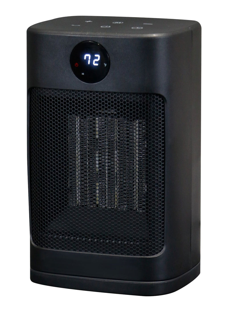 Digital Electric Personal Ceramic Heater with Remote, 1500W, Black T0465