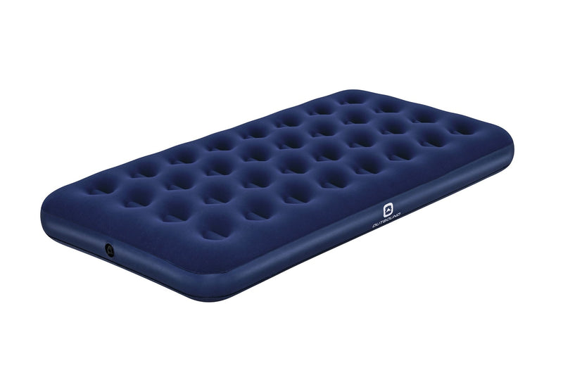 Flocked Top Twin Single-High Inflatable Air Mattress/Airbed with Repair Kit, Blue Z9473