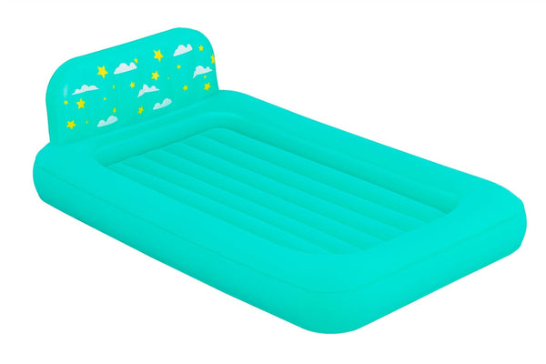 Kids' Single-High Airbed/Air Mattress with Headboard, Blue F7656