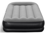 Tritech Double High Flocked Airbed, Twin, Grey, 75x38x14-in