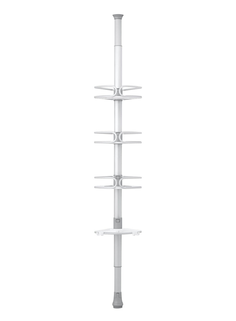 Aluminum Quick Extend Tension Pole Shower Caddy, Grey, 9-ft W9941