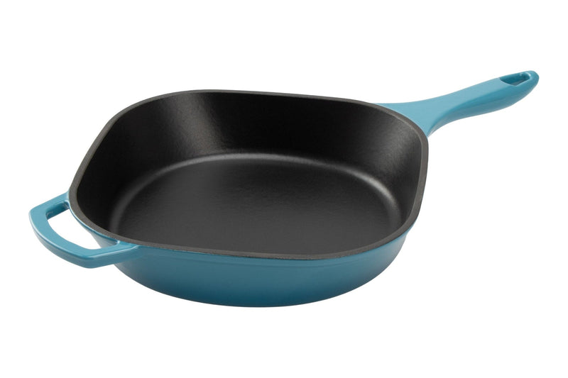 Enameled Cast Iron Frying Pan, Turquoise Blue, 10-in E6820