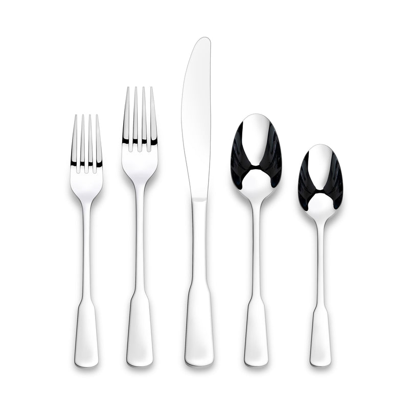 Morell Modern Paddle Mirror Finish Stainless Steel Flatware Set, Serves, 20-pc T8594