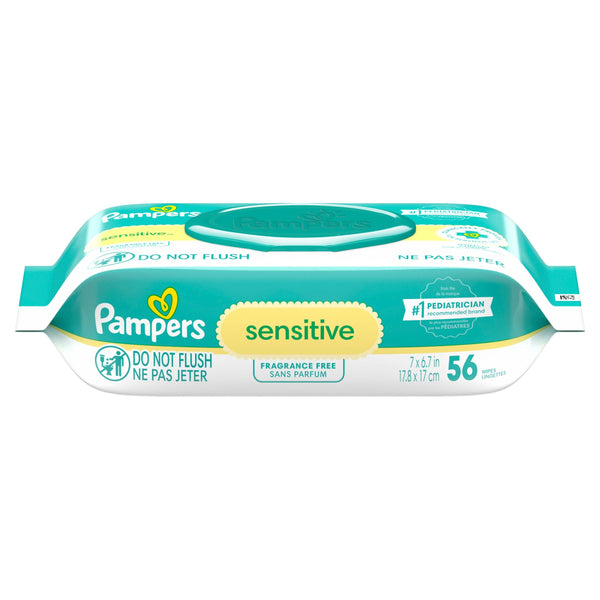 Sensitive Baby Wipes 1X Pop-Top, 56 Count E4395