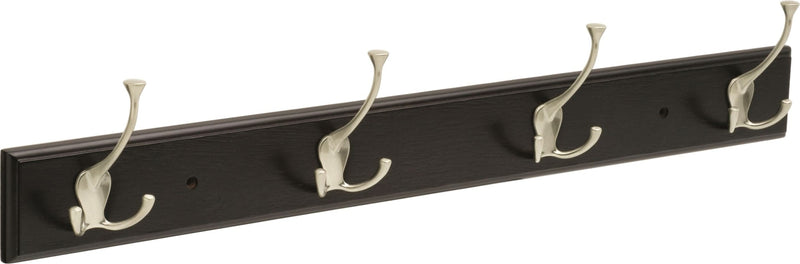 Stainless Steel 4-Tri Hook Rail, Black/Nickel, 27-in P8843