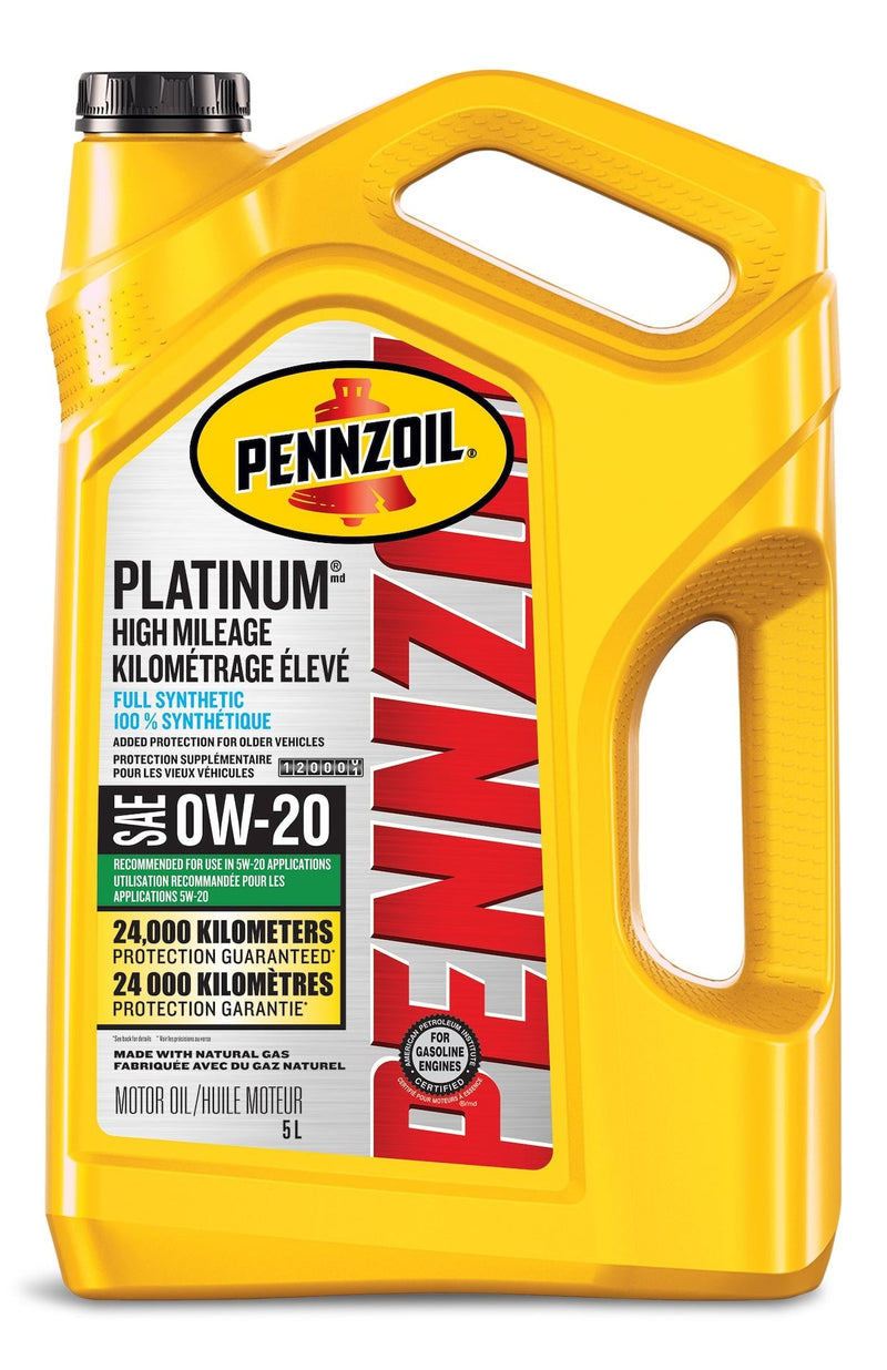 Platinum High Mileage 0W20 Synthetic Engine/Motor Oil, 5-L E2032