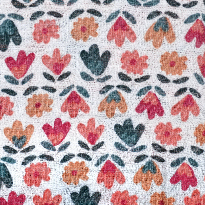 Cotton Muslin Baby Swaddle Blanket, Floral U8723