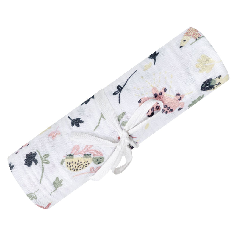 Cotton Muslin Baby Swaddle Blanket, Jungle Lotus M2562