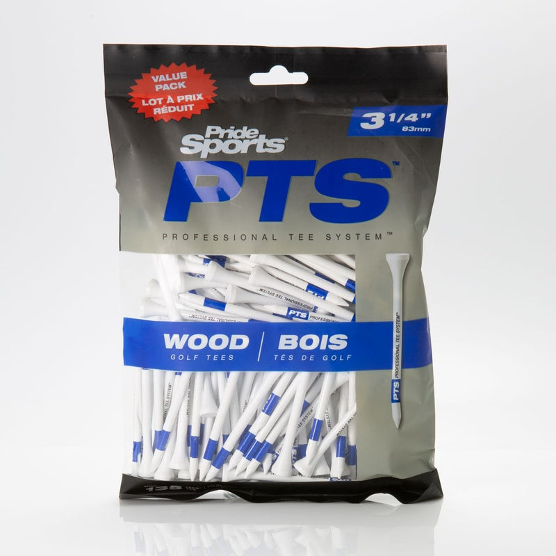 Pride Professional Biodegradable Hardwood Golf Tee, 3-1/4-in, 75-pk, White N2593