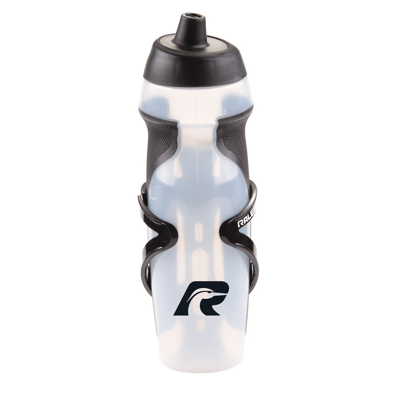 Easy-Squeeze Bike Water Bottle withCage/Holder, Transculent, 20.2-oz M4339