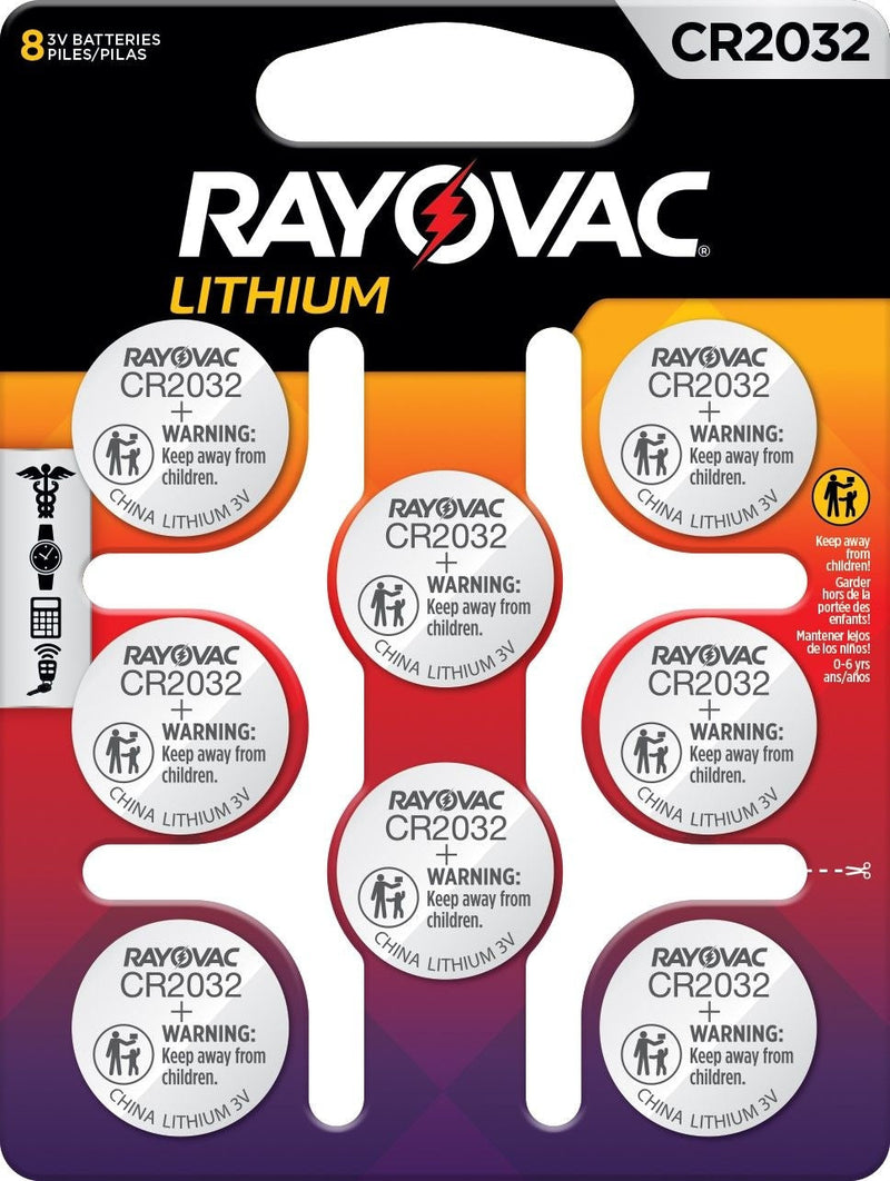 CR2032 Lithium Coin Batteries, 8-ct Y2486