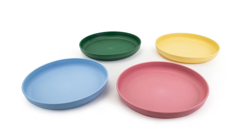 Reusable Plastic Tumbler Plates, BPA Free, Recyclable Material, Suitable for Kids, 4-pk B6541