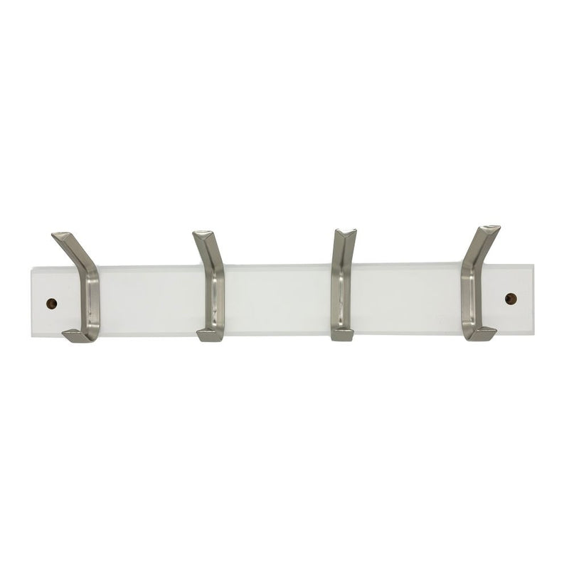 Double 4 Hook on Board, 18", White N5792