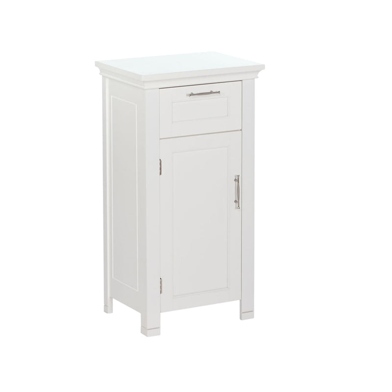 Home Somerset Single Door Bathroom & Laundry Storage Cabinet with Drawer & Adjustable Shelf, White X3673