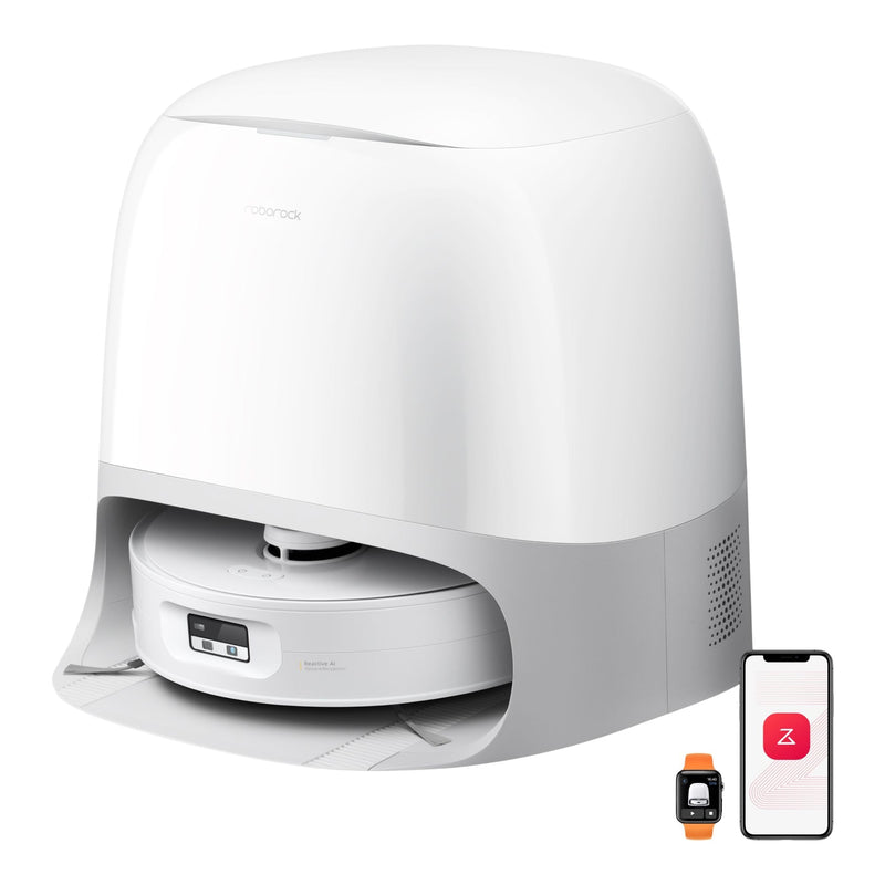 Roborock Qrevo Curv 2 Flow Robot Vacuum & Mop featuring 20,000 Pa suction, a 220 RPM roller mop, and advanced LiDAR navigation. A8467