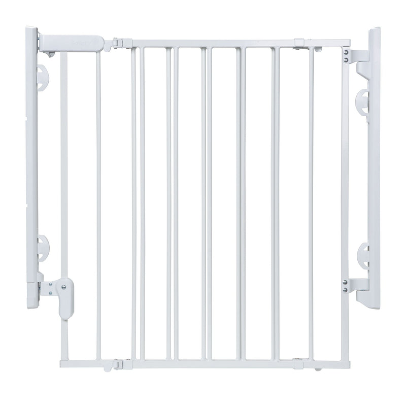 Ready To Install Top of the Stairs Baby Safety Gate, White H6316