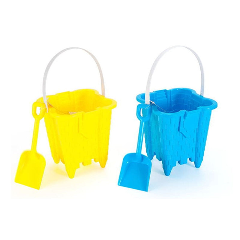 Sand Castle Bucket & Shovel Set, Blue/Green/Red/Yellow, Assorted, Ages 2+, for Beach/Pool Fun Activities U2257