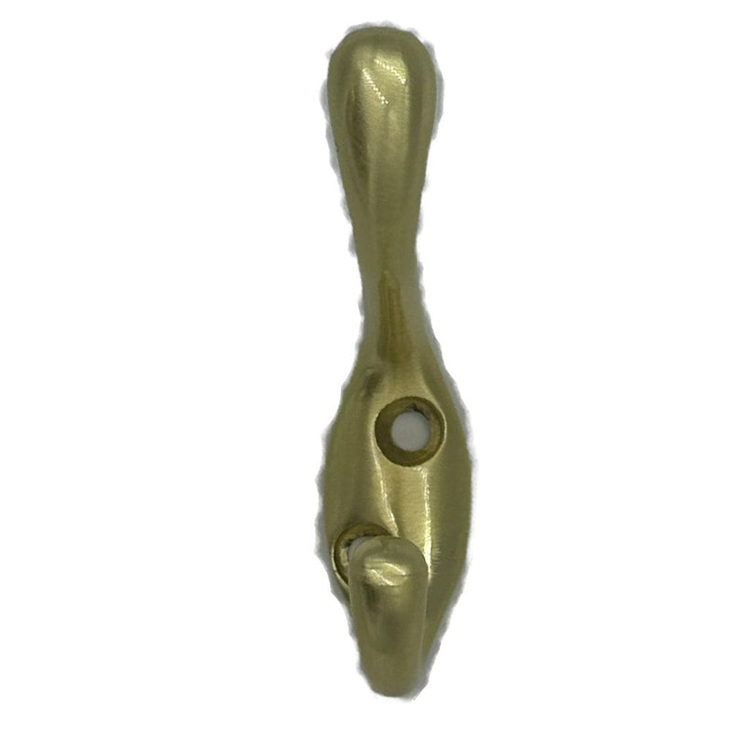 Single Hook, 3.5", Satin Brass, 3pk Y4985