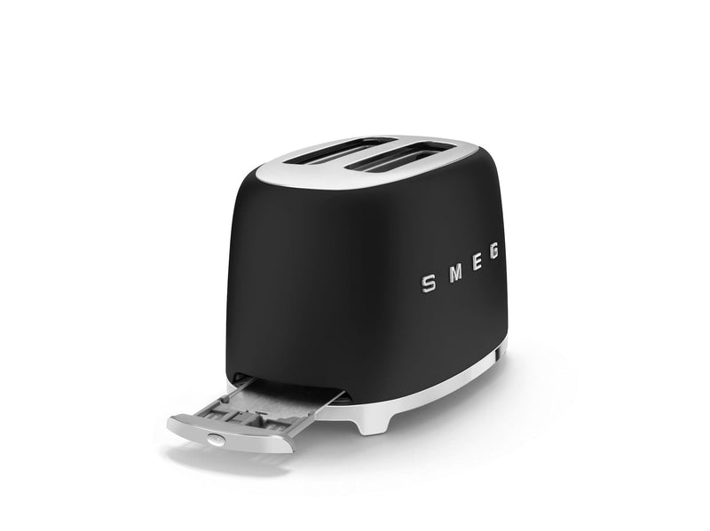 50's Retro Style Wide Slot Pop Up Electric Toaster with 6 Settings, 2-Slices, Matte Black Q2584