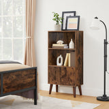 Home 3-Tier Rustic Brown Retro Cabinet with Steel Frame