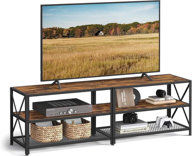 Home 70-in 3-Tier Industrial Rustic Brown TV Stand Q2848
