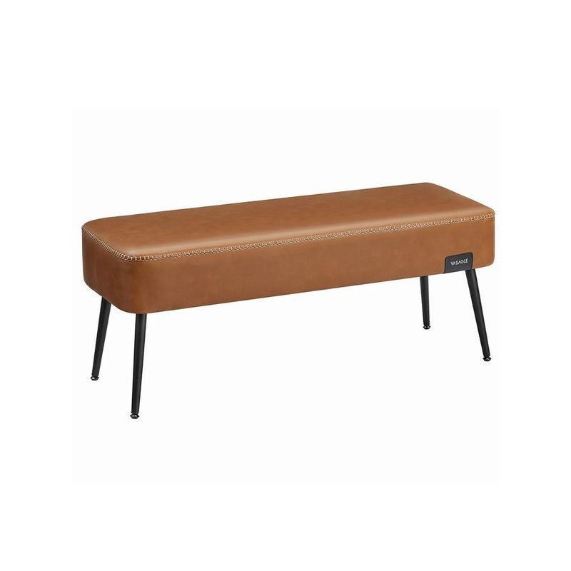 Home EKHO Collection Caramel Brown Synthetic Leather Bench J3860
