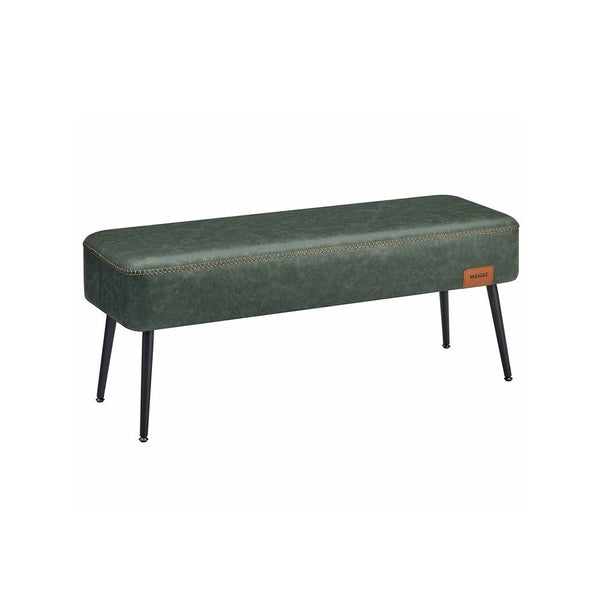 Home EKHO Collection Forest Green Synthetic Leather Bench B3186