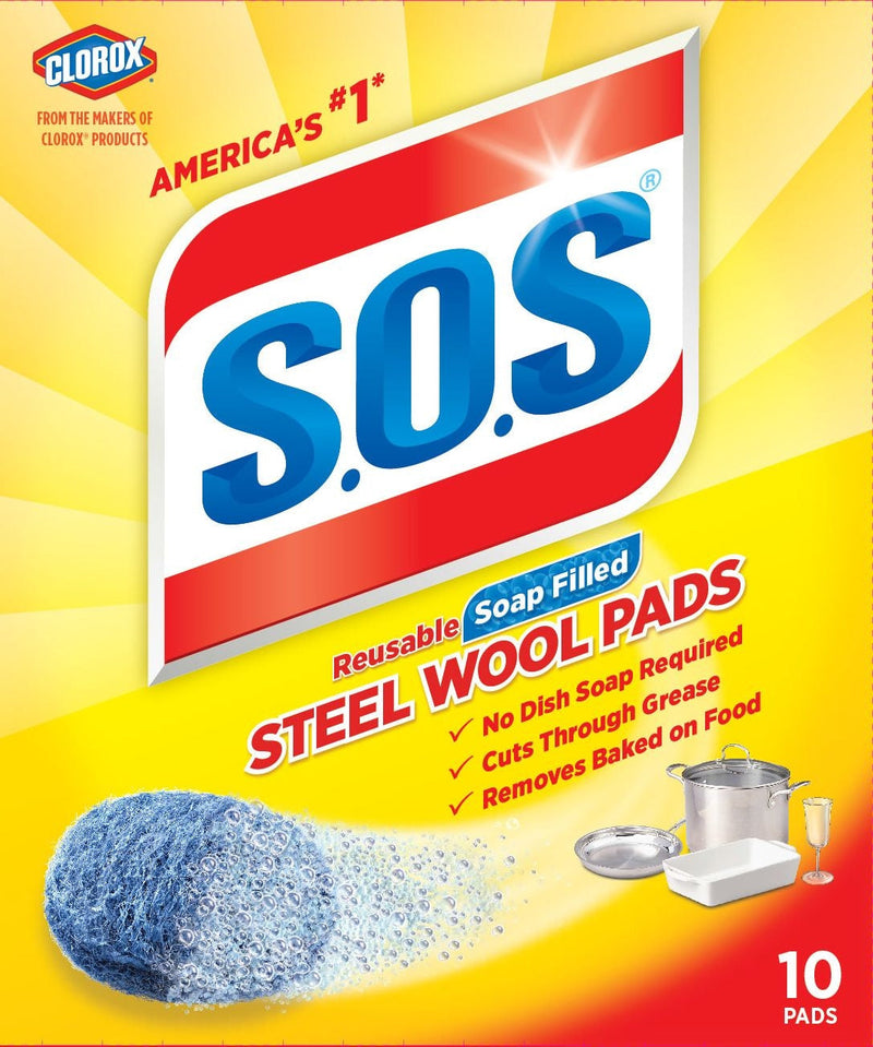 All-Purpose No-Scratch Steel Wool Soap Pads / Scrub Sponges, 10-pk M5474