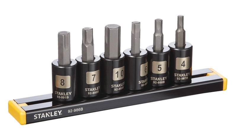 Professional Grade Black Chrome Hex Bit Socket Set, Metric, 6-pc A1310