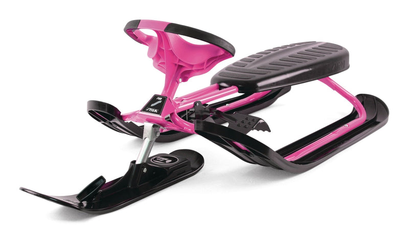 GT Racer Curve Kids' 1-Person Winter Snow Ski Sled with Steering Wheel & Brakes, Assorted Colours T3008