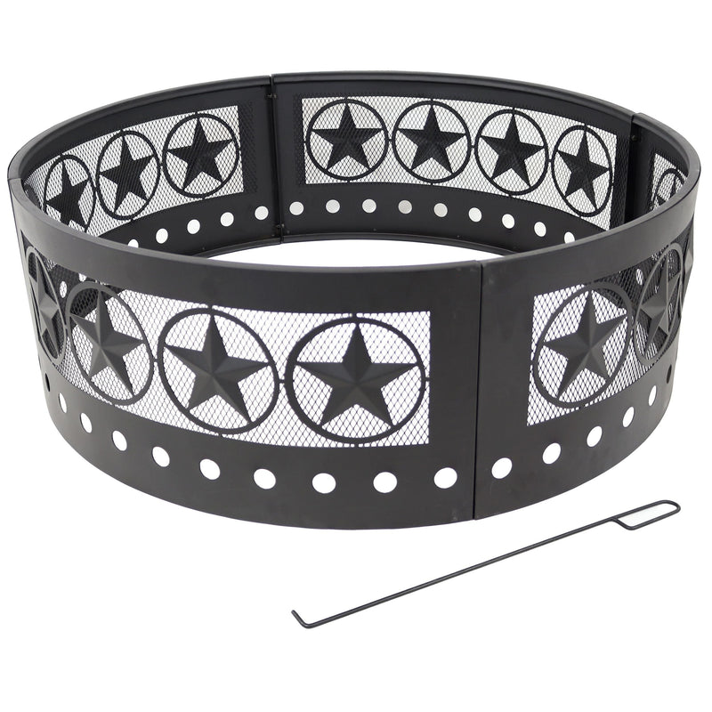 Décor Heavy-Duty Steel Cut Out Campfire Ring, 36-in Z1724