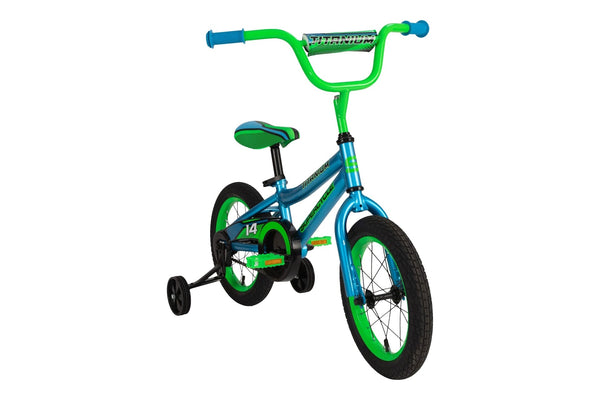 Titanium Kids' Bike with Training Wheels, Blue,14-in D6408
