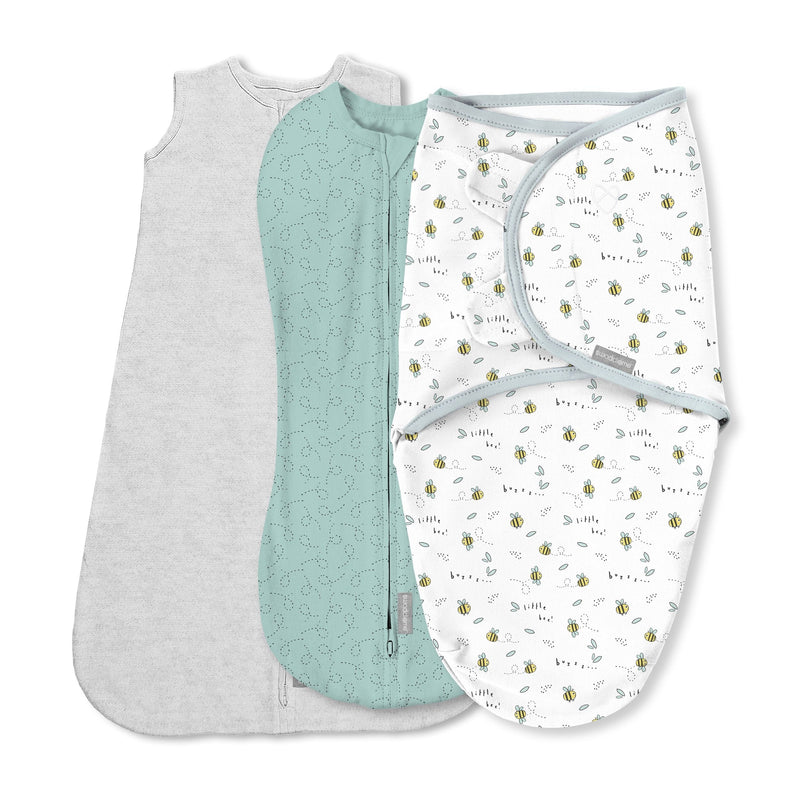 Comfort Easy Change Swaddle, Little Bees, Small/Medium, 3-pk B1256