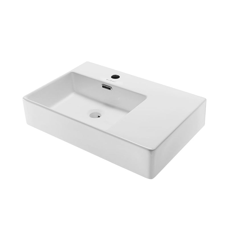St. Tropez Ceramic Wall Hung Sink with Left Side Faucet Mount, 24-in x 18-in M2871