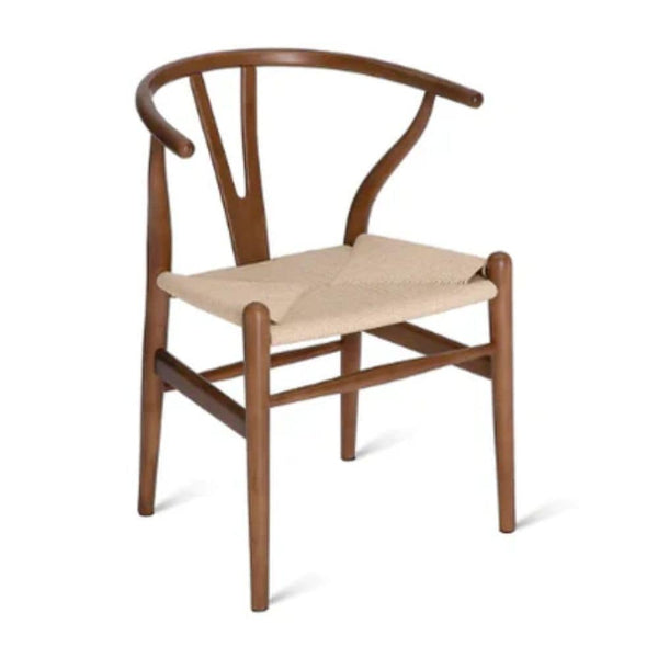 Wishbone Wood Dining Chair with Woven Seat, Walnut M9781